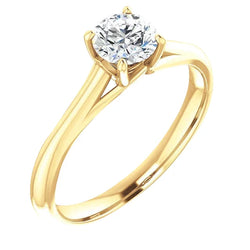 1.50 Cts. Round Yellow Gold Natural Earth Mined Diamond Solitaire Ring 4 Prongs