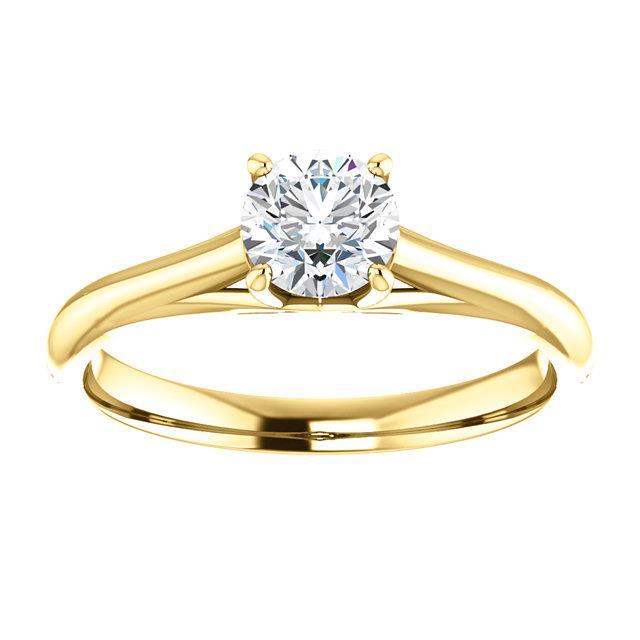 1.50 Cts. Round Yellow Gold Real Diamond Solitaire Ring 4 Prongs
