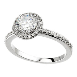 1.50 Carats Halo Genuine Natural Earth Mined Diamonds Ring Halo White Gold 14K