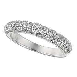 1.50 Carats Round Brilliant Lab Grown Diamonds Band White Gold 14K Jewelry