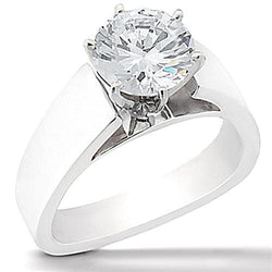 1.51 Carat Euro Shank Round Cut Genuine Diamond Solitaire Engagement Ring