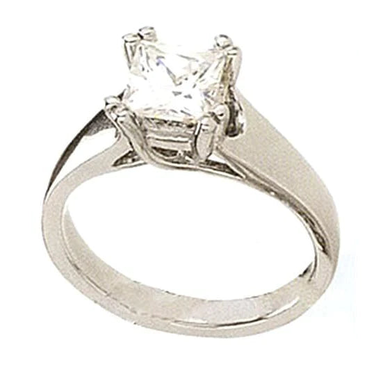 1.51 Carat Princess Solitaire Real Diamond Ring Engagement