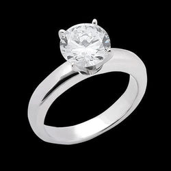 1.51 Carats Real Diamond Solitaire Wedding Ring Solid White Gold 14K