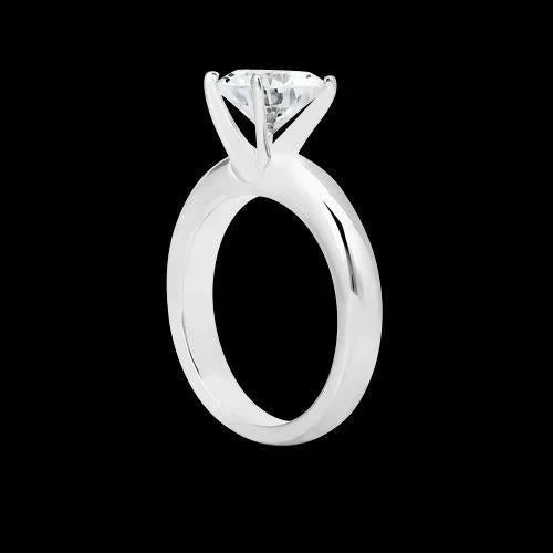 1.51 Carats Real Diamond Solitaire Wedding Ring Solid 14K