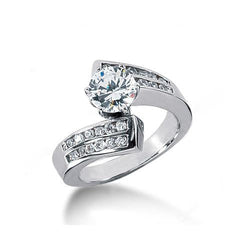 1.51 Ct. Genuine Diamond Solitaire Ring With Accents