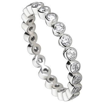 1.54 Ct Round Lab Grown Diamond Bezel Set Wedding Band 14K White Gold New