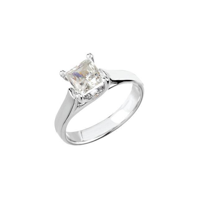 1.55 Carat Prong Setting Princess Real Diamond Solitaire Ring
