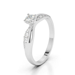 1.55 Carats Brilliant Cut Real Diamonds Anniversary Ring White Gold 14K