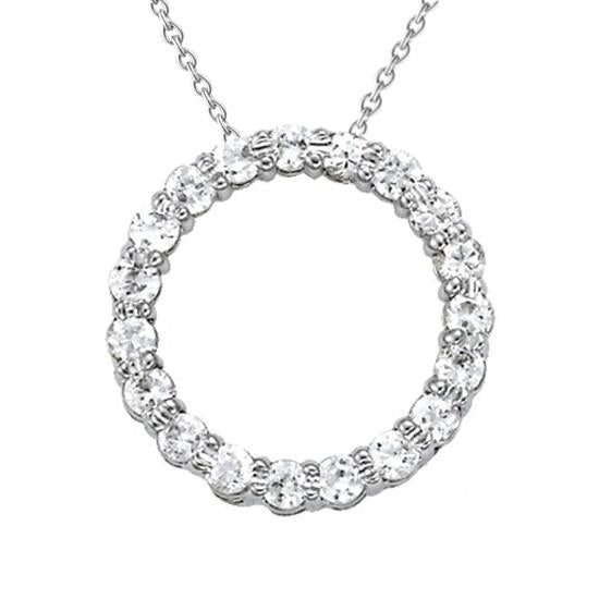 1.55 Ct. Round Genuine Diamond Circle Pendant Without Chain White Gold 14K