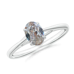 1.5 Carat Delicate Oval Real Natural Earth Mined Diamond Ring