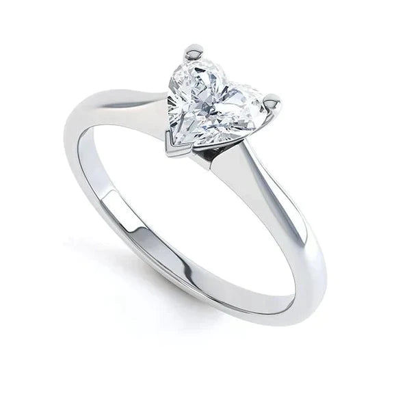 1.5 Carat Prong Set Heart Real Diamond Ring