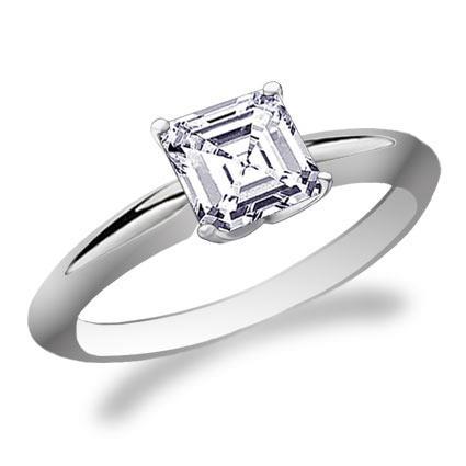 1.5 Carat Solitaire Asscher Real Diamond Ring