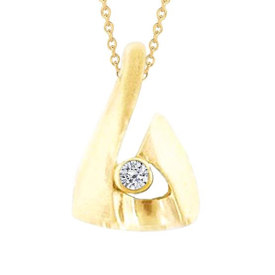 1.5 Ct. Real Diamond Solitaire Yellow Gold Pendant Necklace New