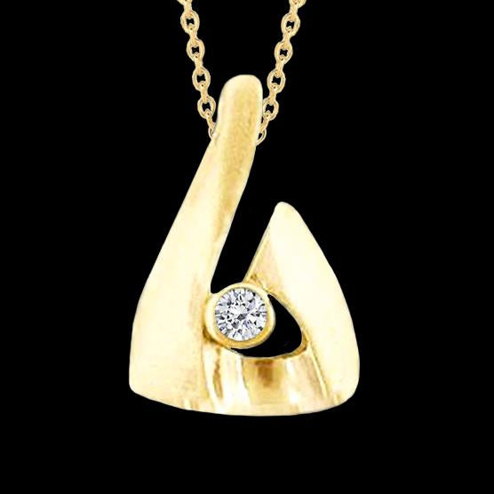 1.5 Ct. Real Diamond Solitaire Yellow Gold Pendant Necklace New