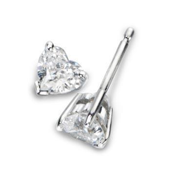 1.5 Ct Heart Cut Natural Diamond Stud Earrings Solid White Gold 14K