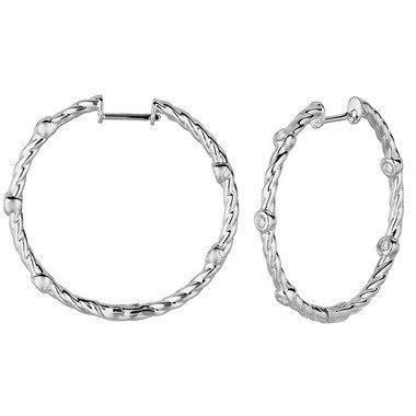 1.5 Ct Round Cut Natural Diamond Lady Hoop Earrings