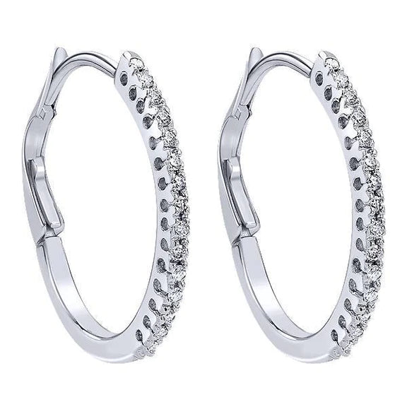 1.5 Ct Round Cut Real Diamond Lady Hoop Earring 14K White Gold