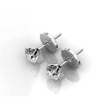 1.5 Ct Round Cut Real Diamond Women Stud Earring 14K White Gold