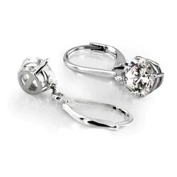 1.5 Ct Round Real Natural Earth Mined Diamond Dangle Stud Earring White Gold