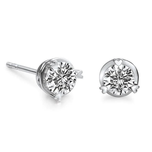 1.5 Ct Round Real Diamond Fine Stud Earring White Gold