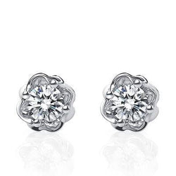 1.5 Ct Round Real Natural Earth Mined Diamond Stud Earring 14K White Gold New