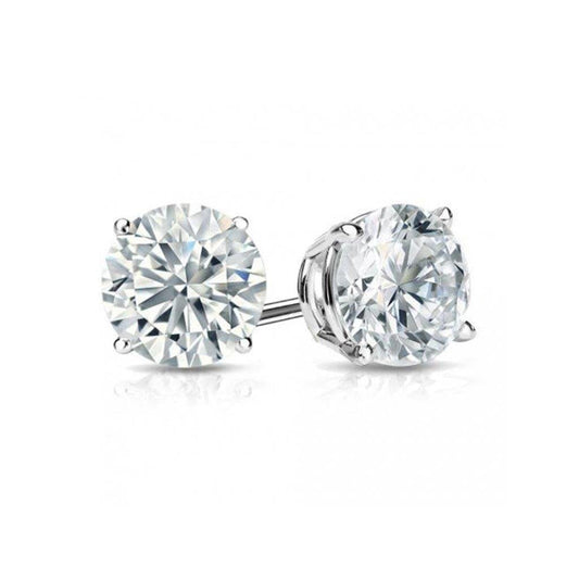 1.60 Carat Genuine Diamond Stud Earrings Gold Solid White Gold 14K