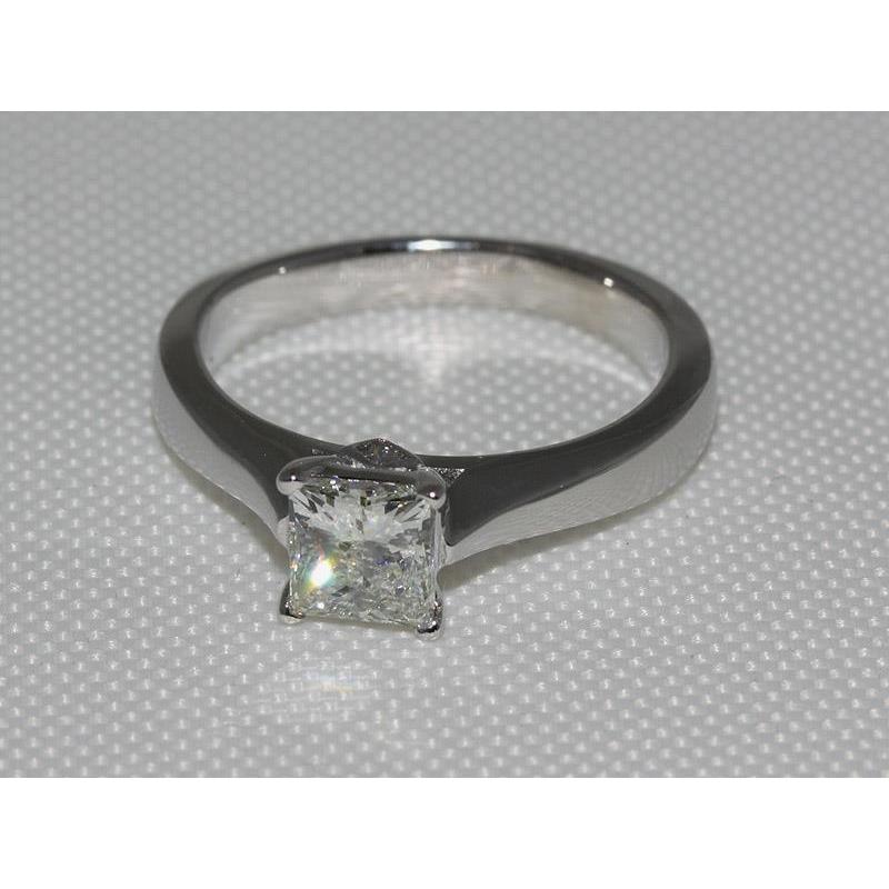 1.60 Carat Princess Cut Genuine Diamond Engagement Ring White Gold