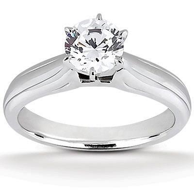 1.60 Carat Solitaire Round Cut Real Diamond Wedding Ring White Gold 14K