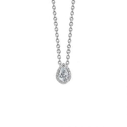 1.60 Carats Natural Diamonds Pendant Necklace With Chain White Gold 14K