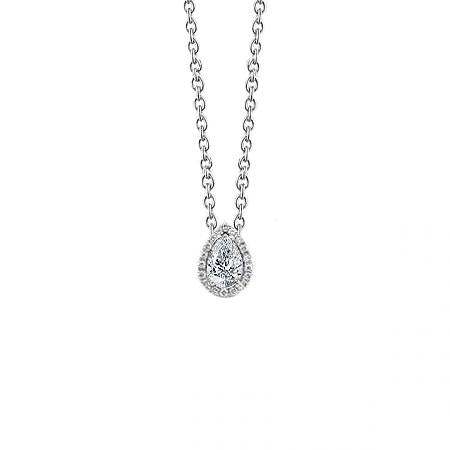 1.60 Carats Natural Diamonds Pendant Necklace With Chain White Gold 14K