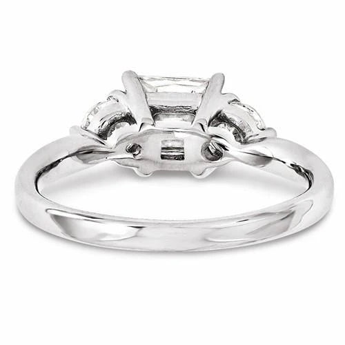 1.60 Carats Real Diamond Engagement Ring Three Stone Jewelry New