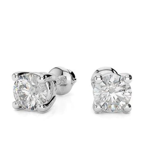 1.60 Carats Round Cut Genuine Diamond Stud Earring White Gold 14K