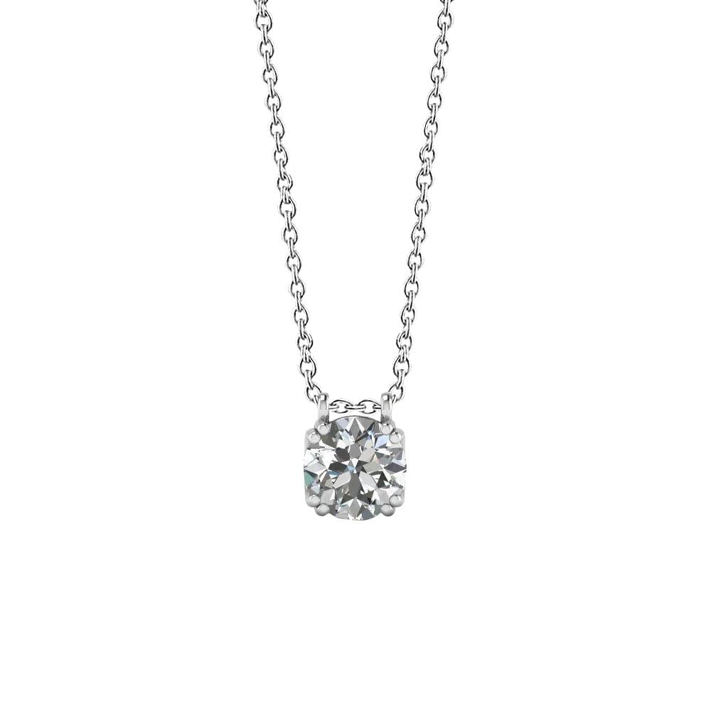 1.60 Ct F Vs1 Solitaire Round Cut Natural Diamond Pendant Necklace