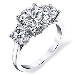 1.60 Ct Genuine Natural Earth Mined Diamond Three Stone Wedding Ring 14K White Gold