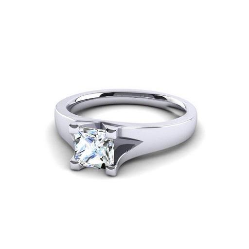 1.60 Ct Solitaire Princess Cut Natural Diamond Engagement Ring