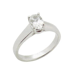 1.65 Carat Oval Cut Natural Earth Mined Diamond Solitaire Ring White Gold