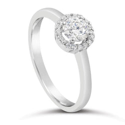 1.65 Carats Genuine Diamonds Wedding Halo Ring White Gold