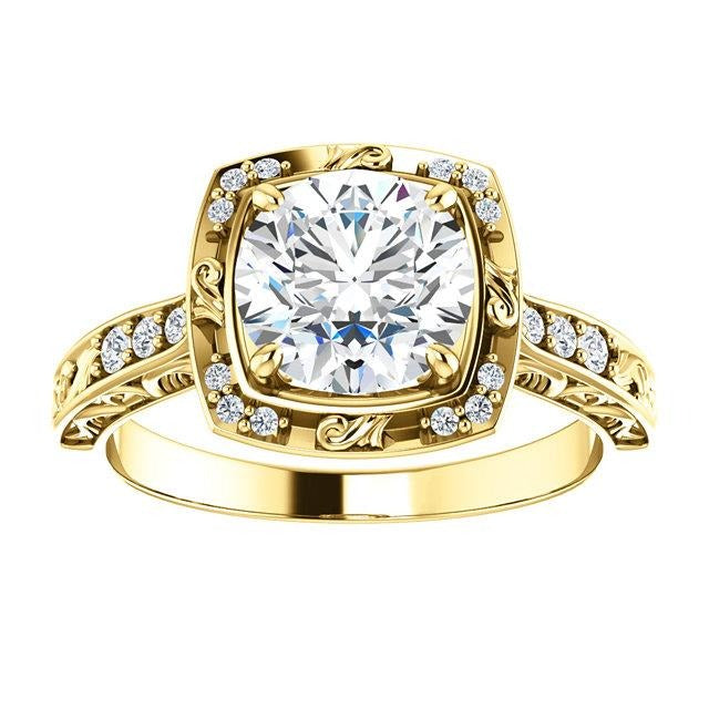 1.65 Ct. Round Brilliant Real Diamonds Anniversary Ring Jewelry - Halo Ring-harrychadent.ca