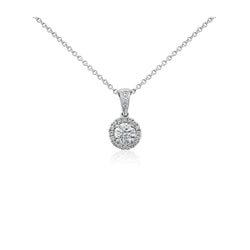 1.69 Carats Round Cut Real Diamond Pendant Necklace New White Gold 14K