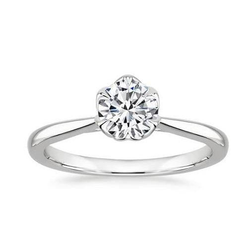 1.70 Ct Solitaire Sparkling Real Round Cut Diamond Wedding Ring White Gold