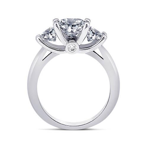 1.71 Ct. Round Genuine Diamonds 3 Stone Anniversary Ring White Gold Jewelry