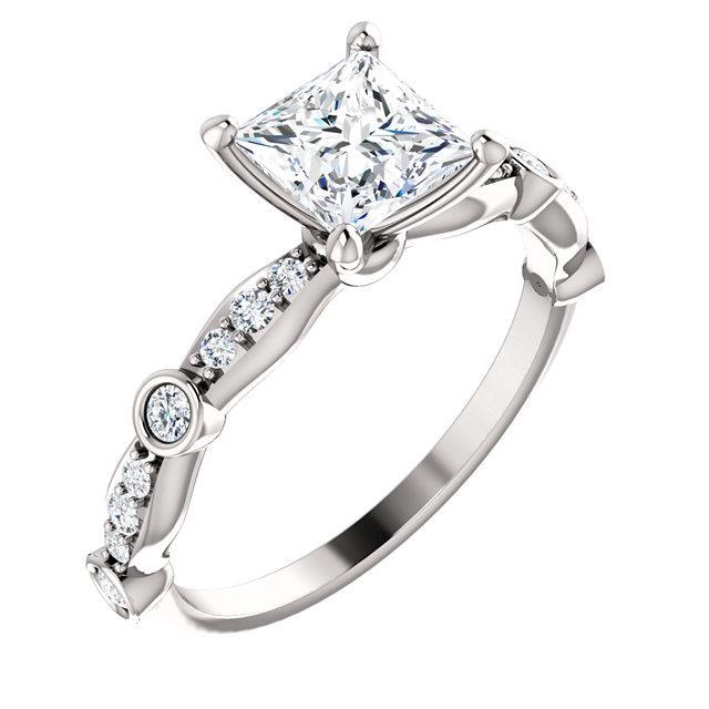 1.75 Carat Princess & Round Brilliant Genuine Diamonds Wedding Ring