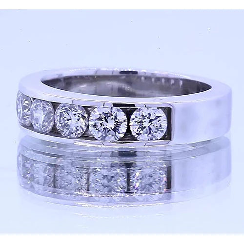 1.75 Carats Round Real Diamond Anniversary Band Channel Set