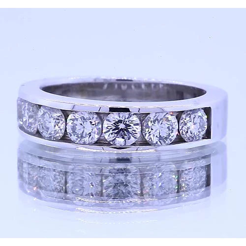 1.75 Carats Round Real Diamond Anniversary Band Channel Set