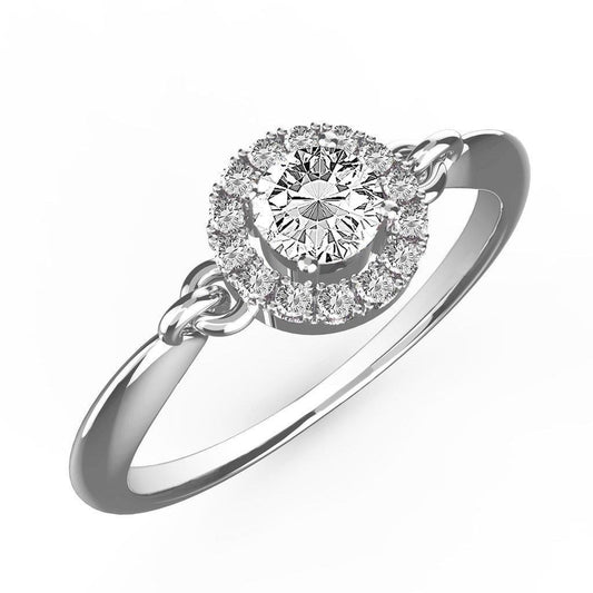 1.75 Carats Round Real Halo Diamond Ring White Gold 14K