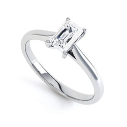 1.75 Carats Sparkling Emerald Real Natural Earth Mined Diamond Solitaire Ring White Gold 14K