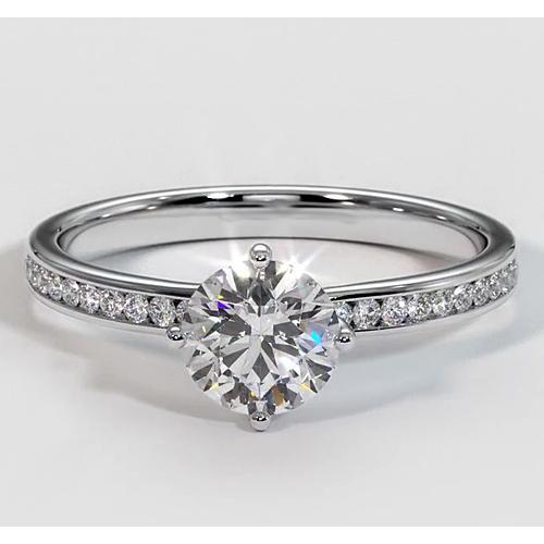 1.75 Carats White Gold Real Diamond Engagement Ring With Accents Jewelry