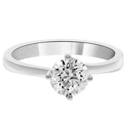 1.75 Carats Women Solitaire Round Real Natural Earth Mined Diamond Engagement Ring White Gold