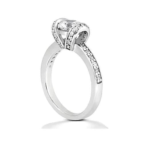 1.75 Ct. Bar Setting Natural Diamond Solitaire Ring 