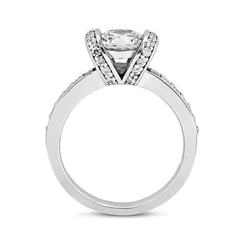 1.75 Ct. Bar Setting Natural Diamond Solitaire Ring New